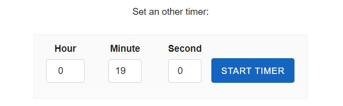 Set timer for 19 minutes